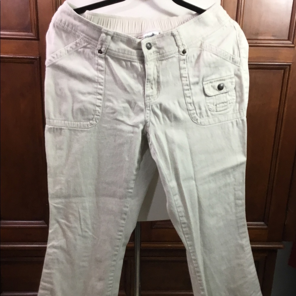 motherhood maternity womens khaki pant size small euc must have.
